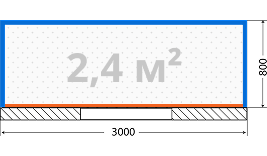 Прямой балкон 3 метра